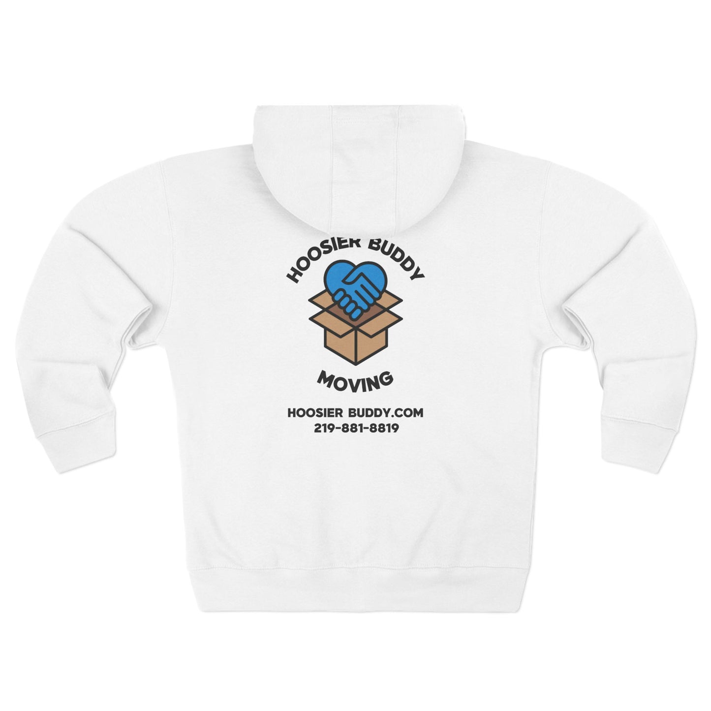 Hoosier Buddy Unisex Zip Hoodie - White